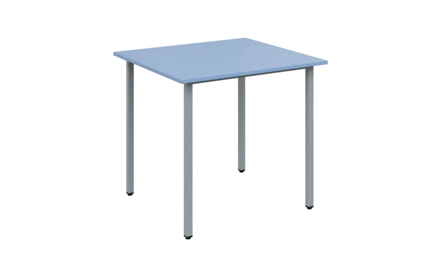 JSB 80N Jídelní stůl 800 x 800 mm, deska blankyt / podnož stříbrná